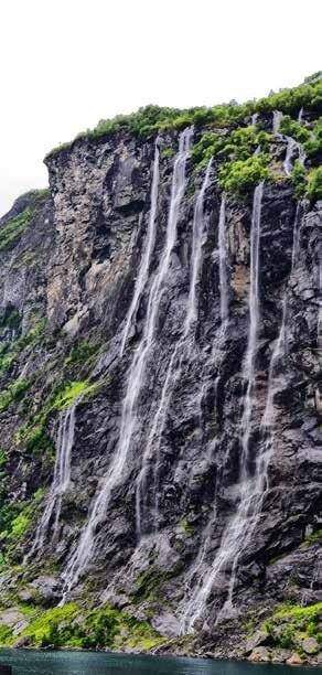 Wasserfälle am Geirangerfjord.