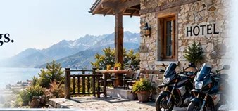 Hotel mit Motorrädern